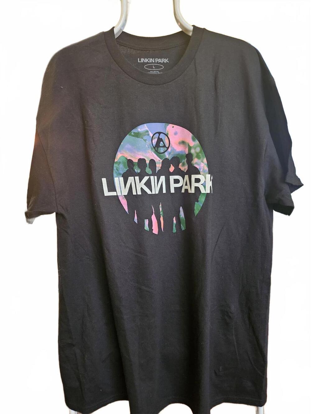 New - Linkin Park - official - circle logo - T-shirt - Size L - Black - NWOT